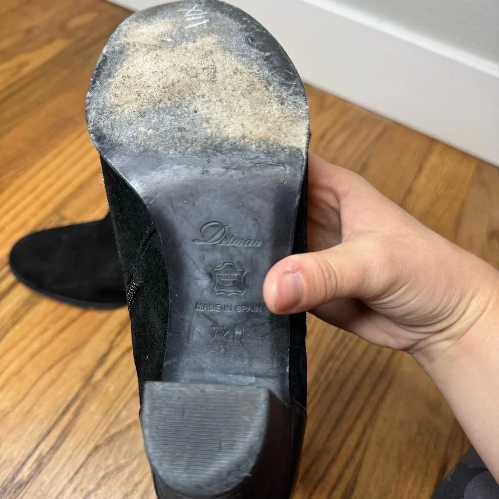 Delman Alysa Boot Suede Black Ankle Bootie